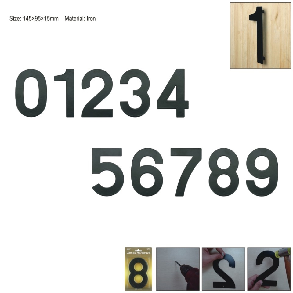 6 inch 145mm Big Modern House Number Hotel Home Door Room Number Outdoor Address Plaque Iron