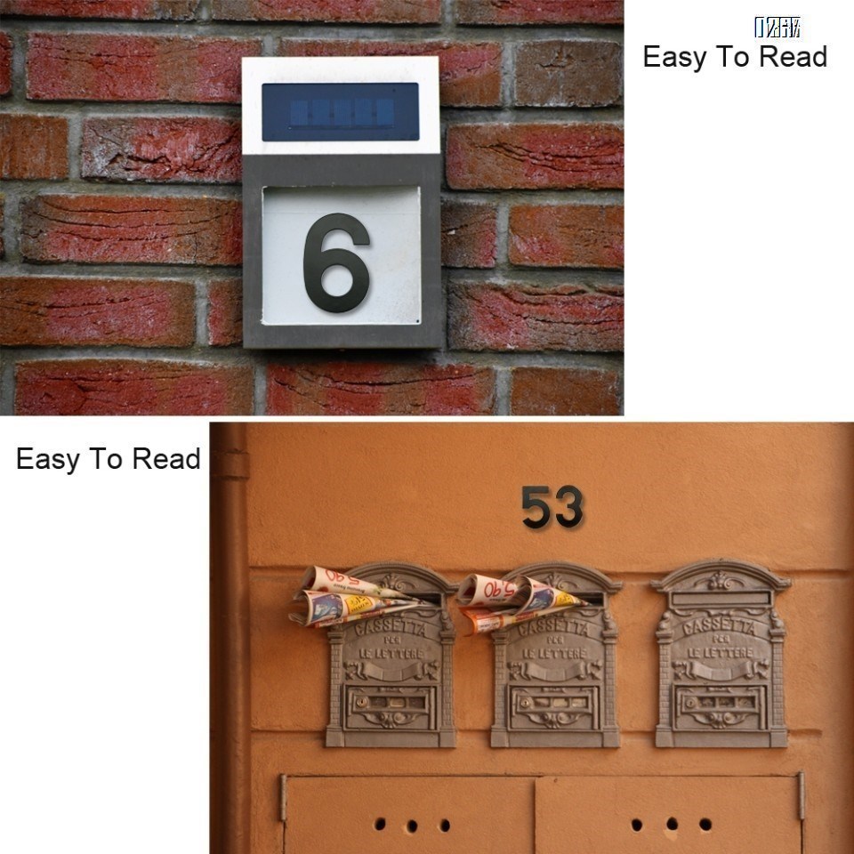 6 inch 145mm Big Modern House Number Hotel Home Door Room Number Outdoor Address Plaque Iron House Number 1