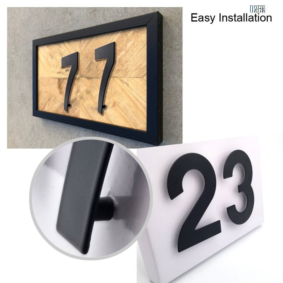 6 inch 145mm Big Modern House Number Hotel Home Door Room Number Outdoor Address Plaque Iron House Number 1