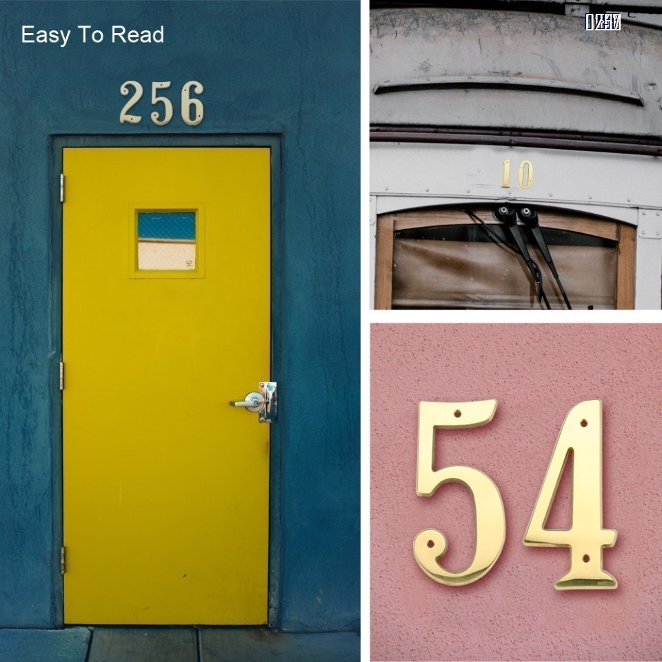 6 inch Copper Plaque for Outdoor Address Plate of Household Door Brass Number in 140 mm Grand Modern Door Number Hotel