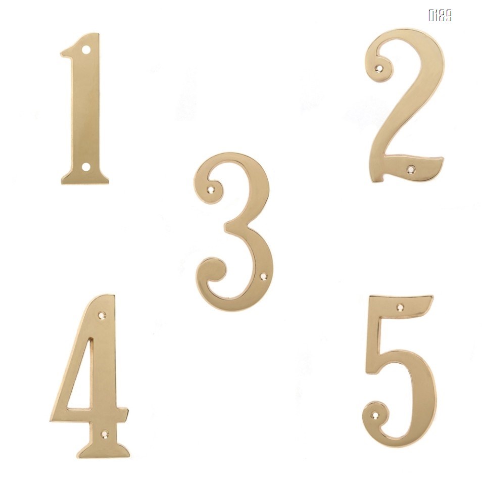 6 inch Copper Plaque for Outdoor Address Plate of Household Door Brass Number in 140 mm Grand Modern Door Number Hotel