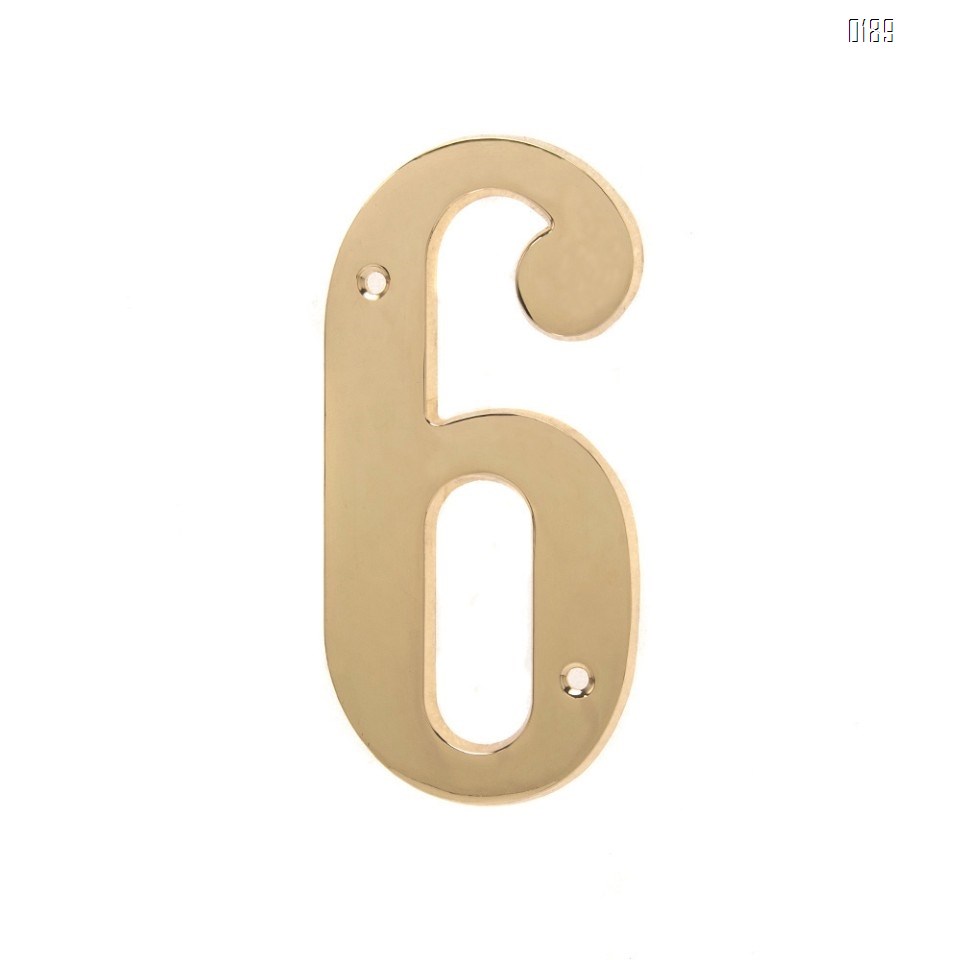 6 inch Copper Plaque for Outdoor Address Plate of Household Door Brass Number in 140 mm Grand Modern Door Number Hotel