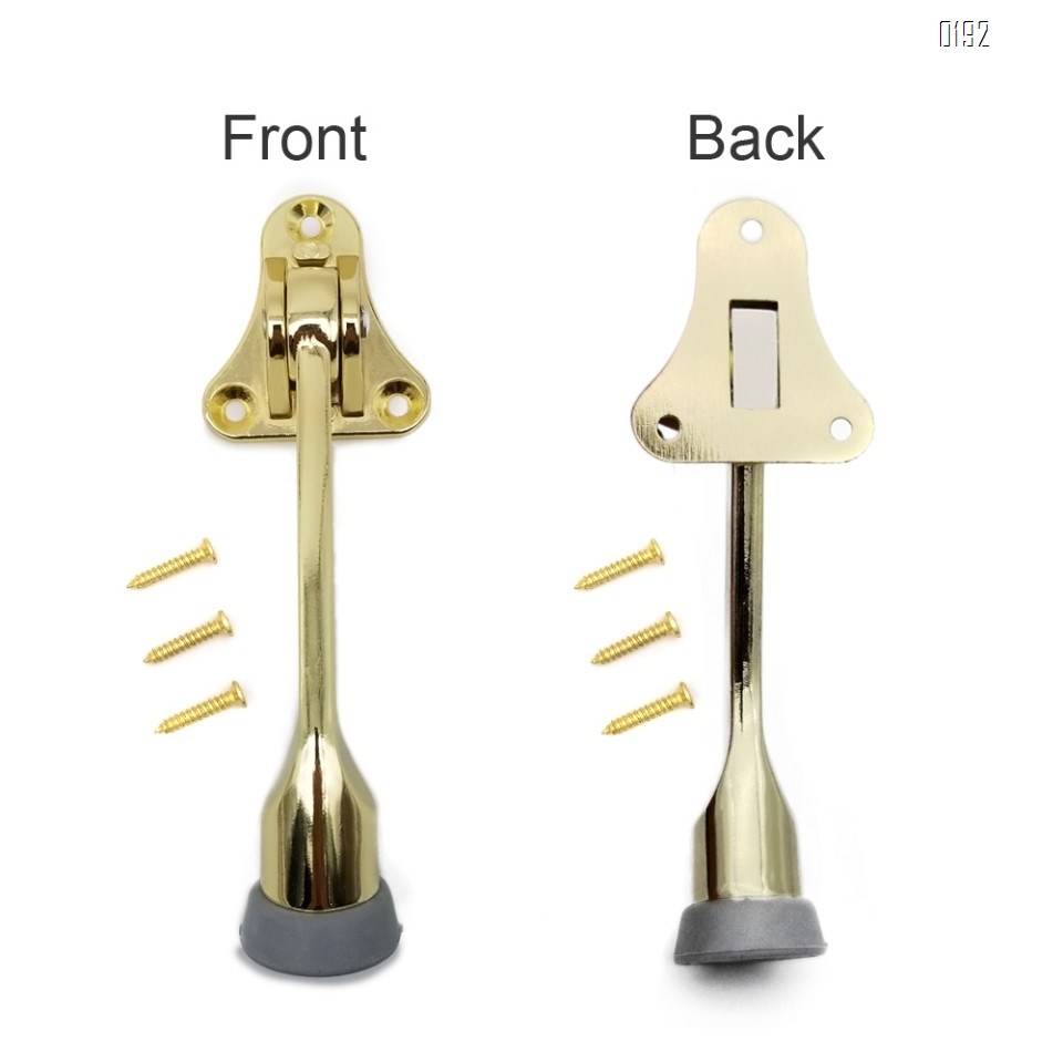 5-Inch Door Stopper Hinge Metal Kickdown Door Stop Door Kickstand with Non-Slip Rubber Tip for Heavy Garage Door