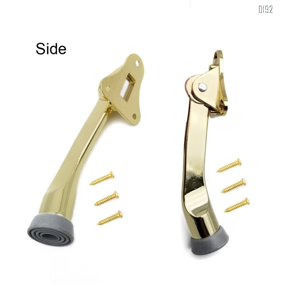 5-Inch Door Stopper Hinge Metal Kickdown Door Stop Door Kickstand with Non-Slip Rubber Tip for Heavy Garage Door
