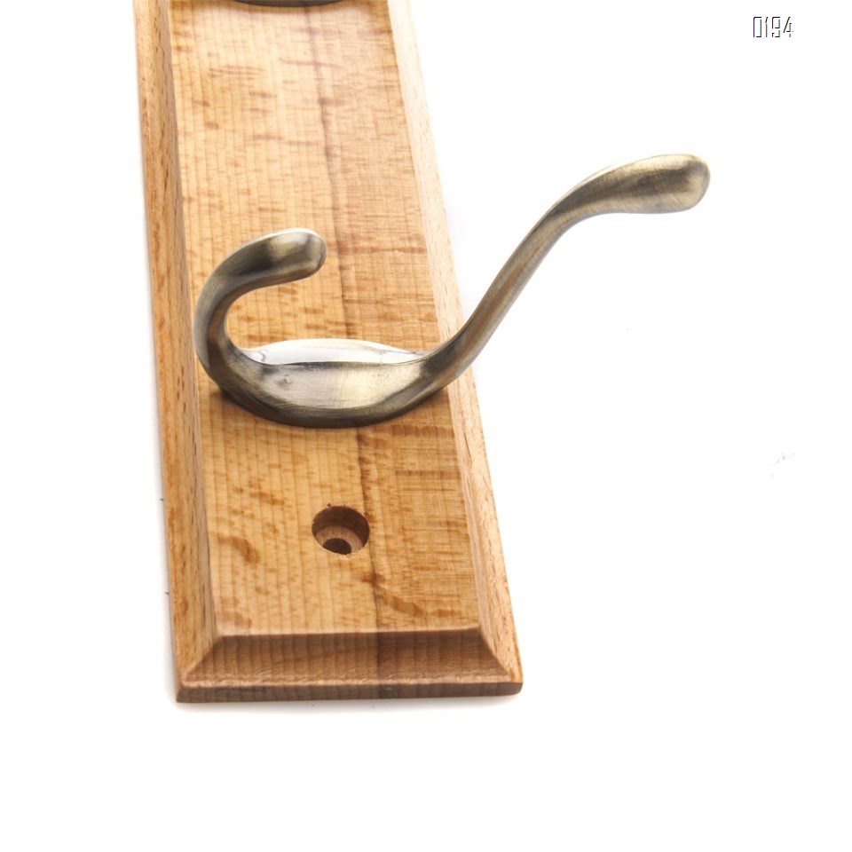 High quality beech and zinc alloy clothes hook  AB color bronze zinc alloy wooden hook