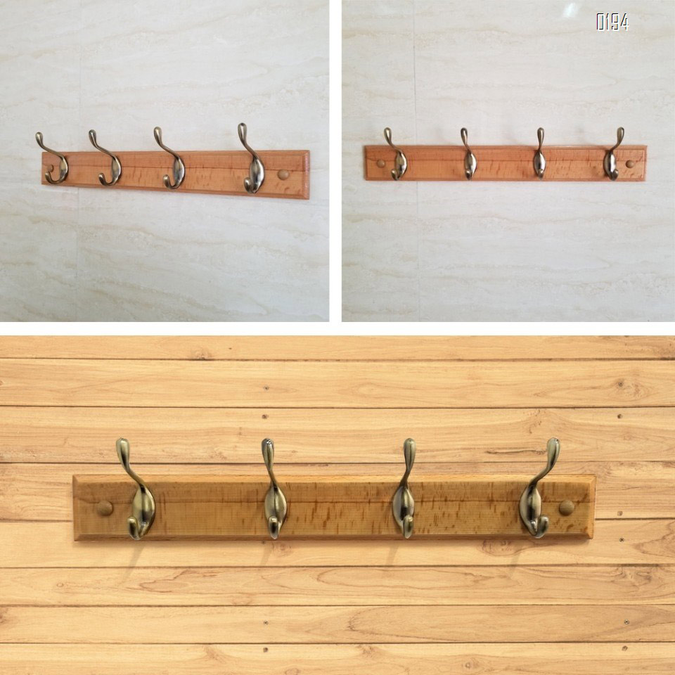 High quality beech and zinc alloy clothes hook  AB color bronze zinc alloy wooden hook