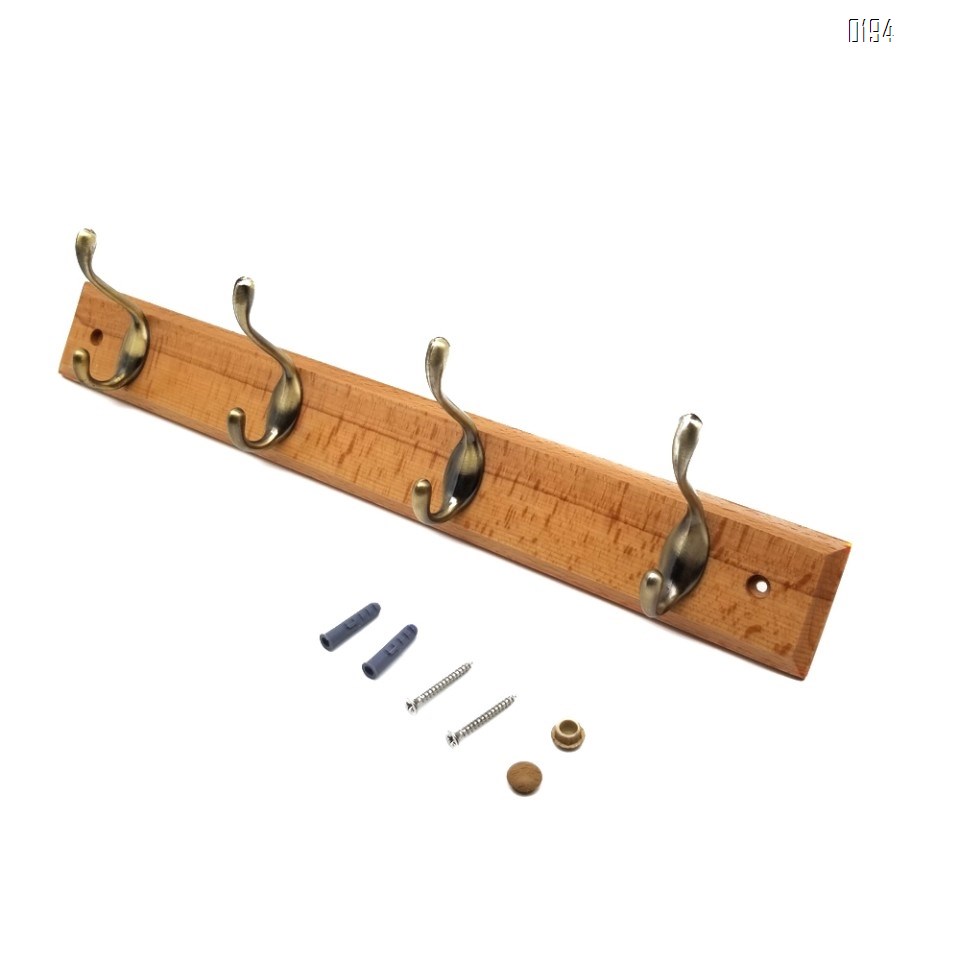 High quality beech and zinc alloy clothes hook  AB color bronze zinc alloy wooden hook