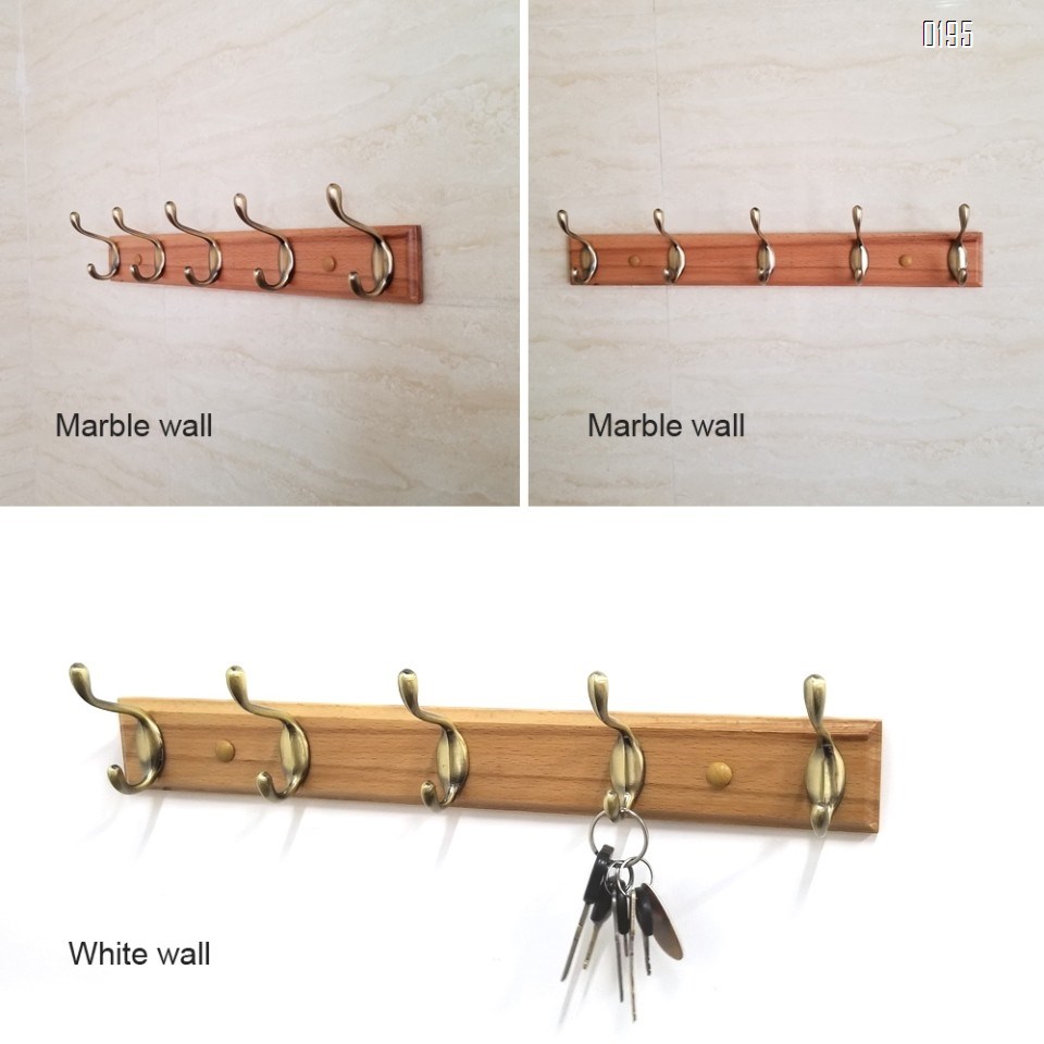 High quality beech and zinc alloy clothes hook | green bronze zinc alloy wooden  hook
