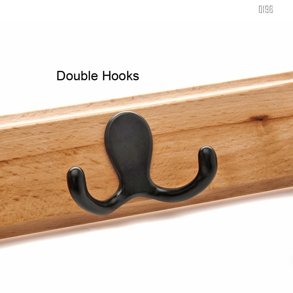 Household wooden  double hook coat rack -4 double hooks - wall hanging - decorative home storage - entrance  foyer corridor bathroom bedroom railing - high quality beech