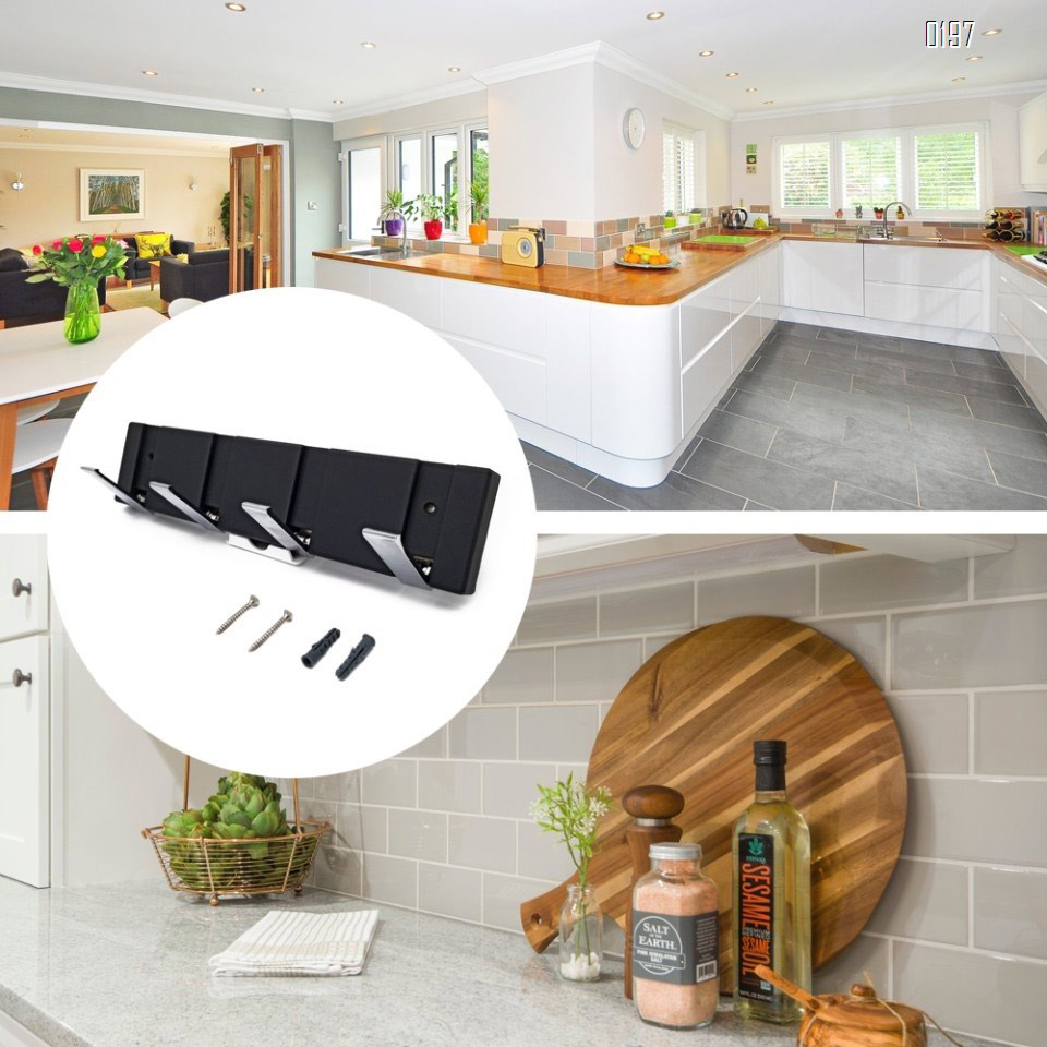 Household wall-mounted paint process folding flip zinc alloy hook frame -16 inches -4 folding jacket and hat rack hook - home entrance organization - towel cover belt backpack bracket
