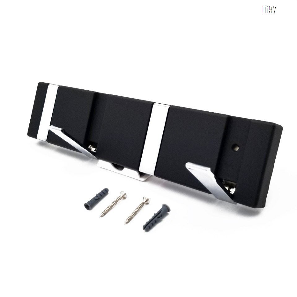 Household wall-mounted paint process folding flip zinc alloy hook frame -16 inches -4 folding jacket and hat rack hook - home entrance organization - towel cover belt backpack bracket
