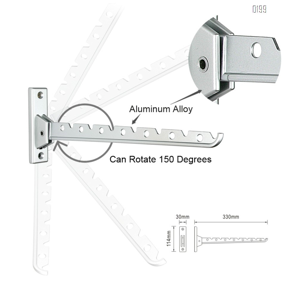 Screw Fix  Folding wall-mounted clothes Hanger rack  Aluminum alloy hangers coat hook