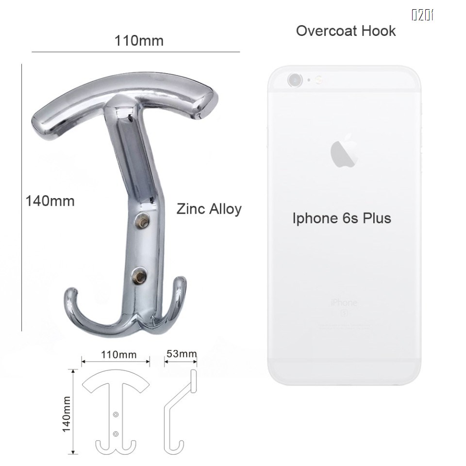 Screw Fix CP overcoat coat hook European coat hook zinc alloy coat hook
