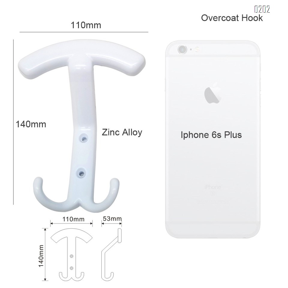 Screw Fix White overcoat coat hook European coat hook zinc alloy coat hook