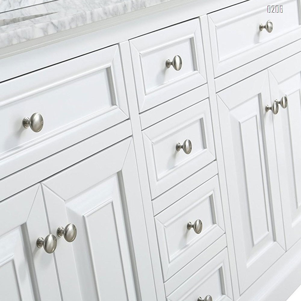 6 Pack Kitchen Cabinet Round Heavy drawer pulls  Knobs 6 Pack Brushed Nickel Cabinet Knobs  (31mm) Cupboard Door Heavy Knobs Silver Kitchen Hardware for Bathroom Drawer