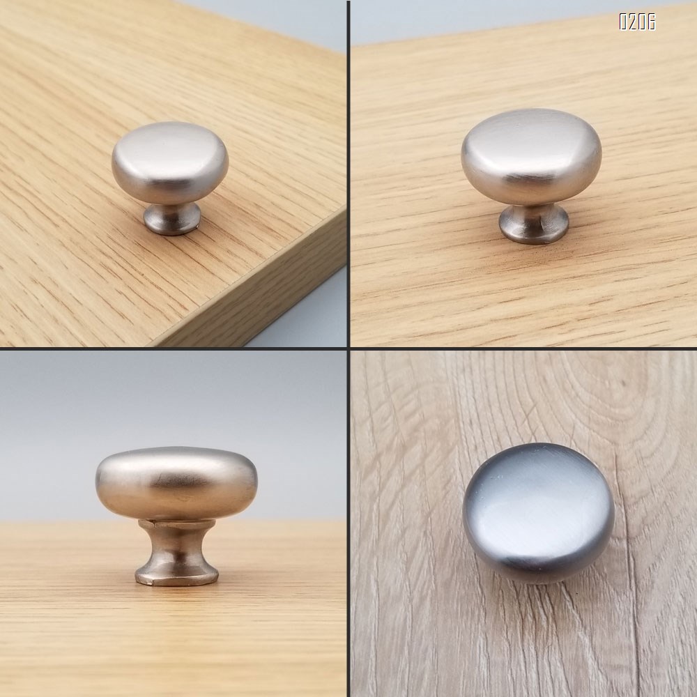 6 Pack Kitchen Cabinet Round Heavy drawer pulls  Knobs 6 Pack Brushed Nickel Cabinet Knobs  (31mm) Cupboard Door Heavy Knobs Silver Kitchen Hardware for Bathroom Drawer