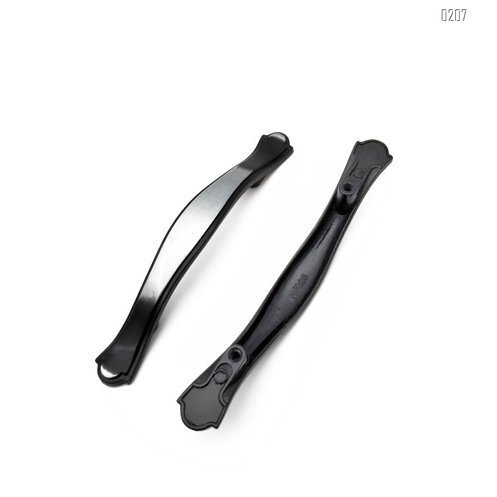 Wire Drawing Black Cabinet Pulls 131mm Length,6 Pack Modern Kitchen Cabinet Handles Hardware Cupboard Handles Zinc Alloy Drawer Handles for Kitchen Cabinet and Furniture Handle Pull(76 mm Hole Centers)(6 Pieces