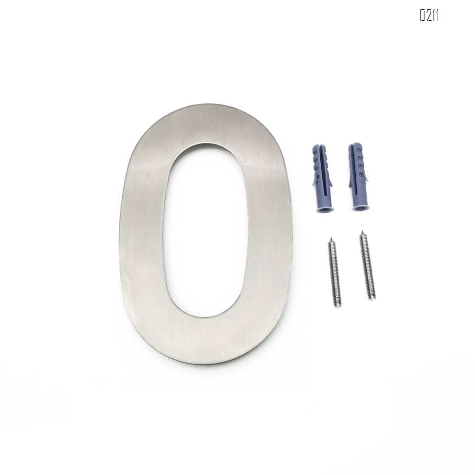 6 inch. Brushed 304 Stainless Steel Large Floating Modern House Number 0-9