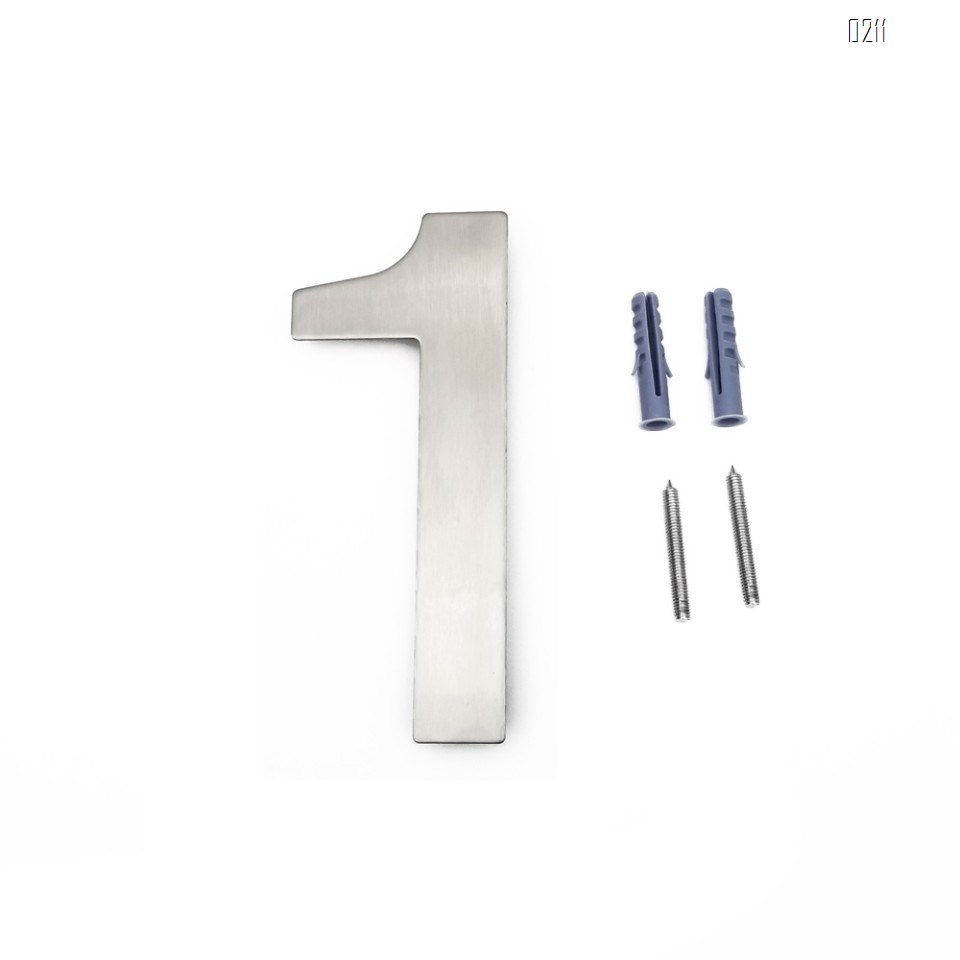 6 inch. Brushed 304 Stainless Steel Large Floating Modern House Number 0-9
