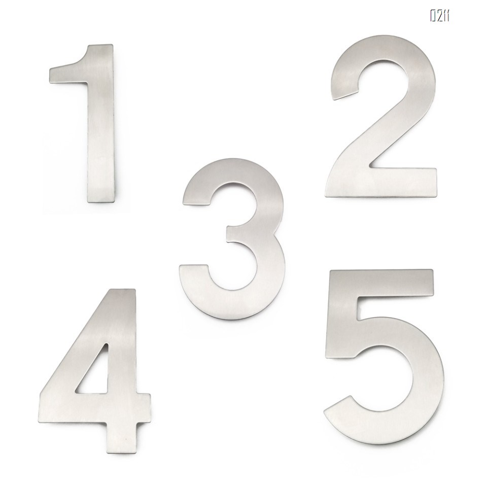 6 inch. Brushed 304 Stainless Steel Large Floating Modern House Number 0-9