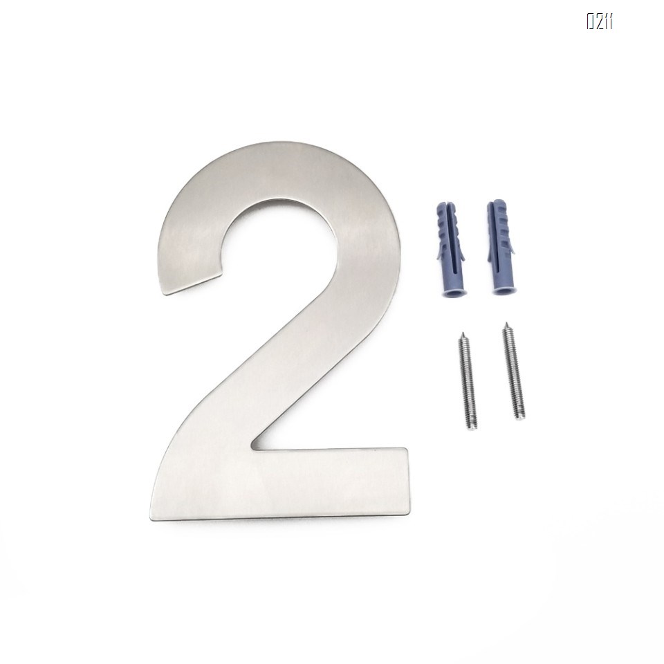6 inch. Brushed 304 Stainless Steel Large Floating Modern House Number 0-9