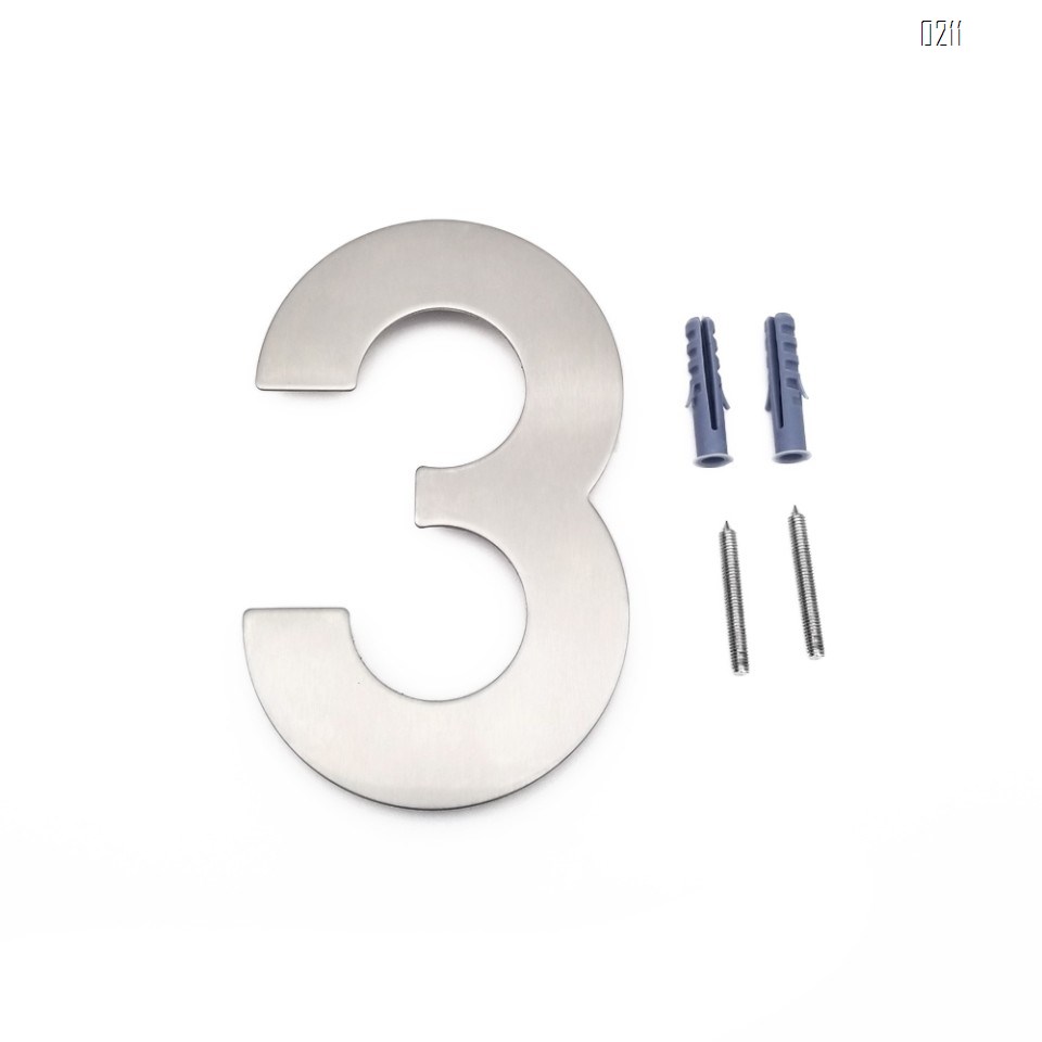 6 inch. Brushed 304 Stainless Steel Large Floating Modern House Number 0-9