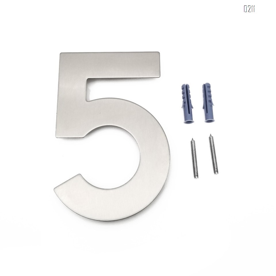 6 inch. Brushed 304 Stainless Steel Large Floating Modern House Number 0-9