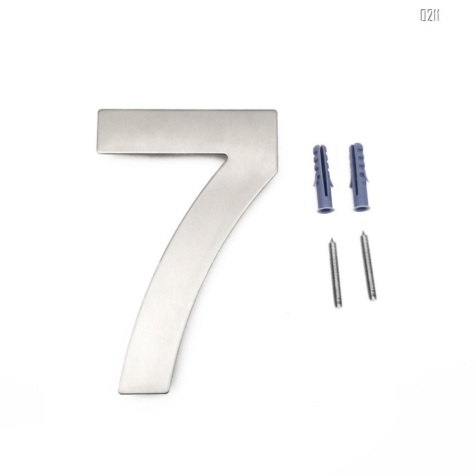 6 inch. Brushed 304 Stainless Steel Large Floating Modern House Number 0-9
