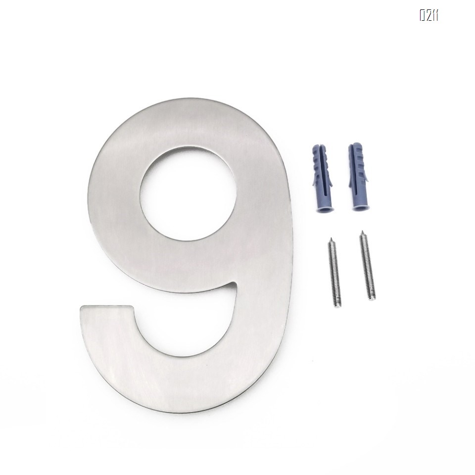 6 inch. Brushed 304 Stainless Steel Large Floating Modern House Number 0-9