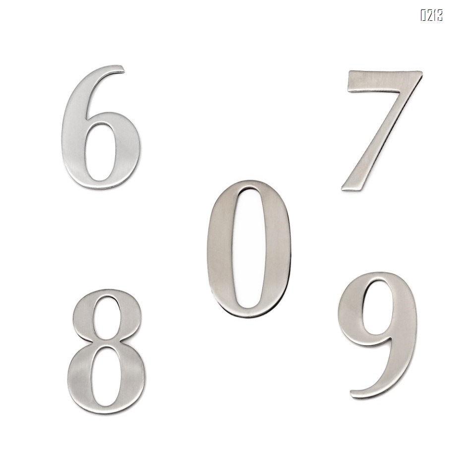 Self 1.4 Inch Mailbox Numbers 0-9,  Number Stickers for House/Apartment/Floor,  304 Stainless Steel