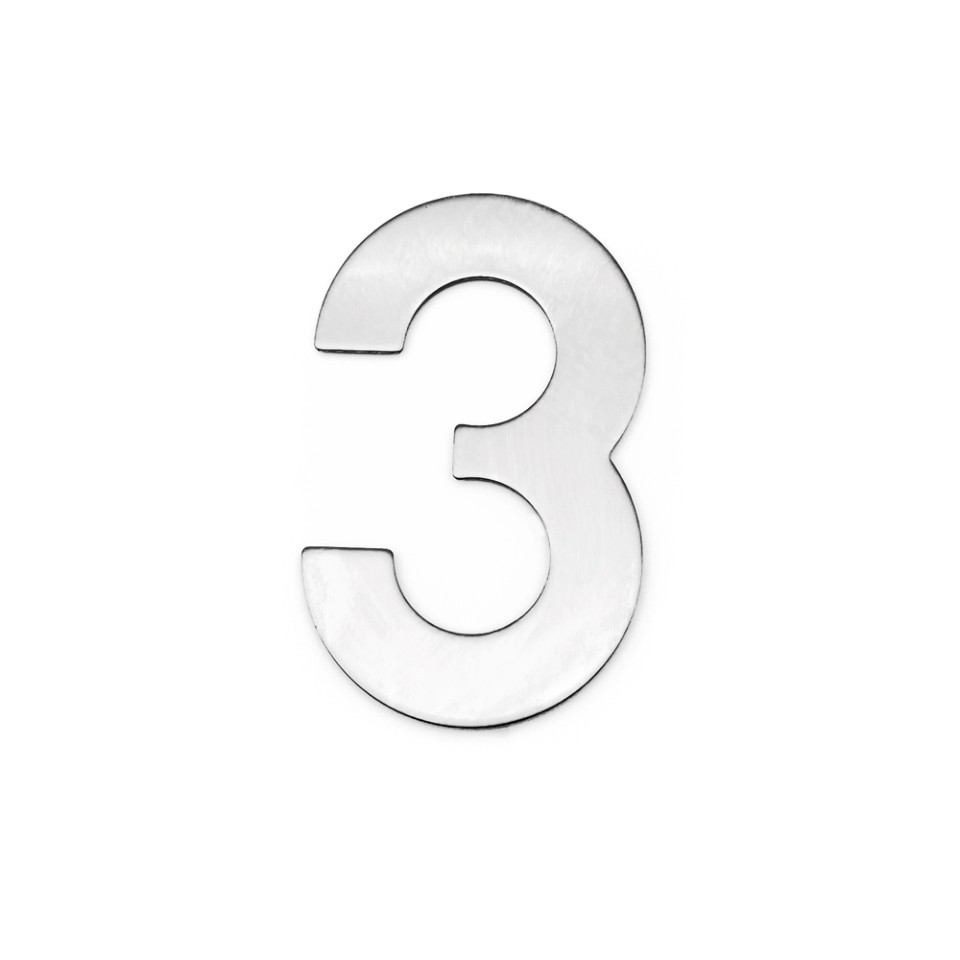 4 Inch House Numbers 3, Door Address Number Stickers for House/Apartment/Floor,  304 Stainless Steel