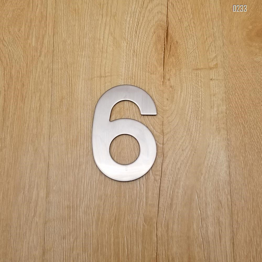 4 Inch House Numbers 6, Door Address Number Stickers for House/Apartment/Floor,  304 Stainless Steel