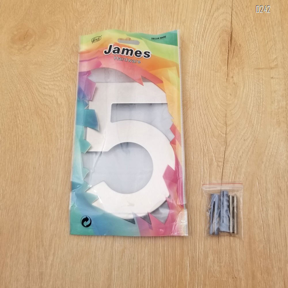 6 inch. Brushed 304 Stainless Steel Large Floating Modern House Numbers 4