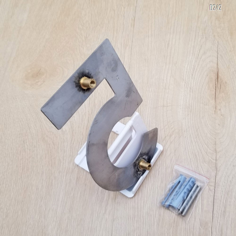 6 inch. Brushed 304 Stainless Steel Large Floating Modern House Numbers 4