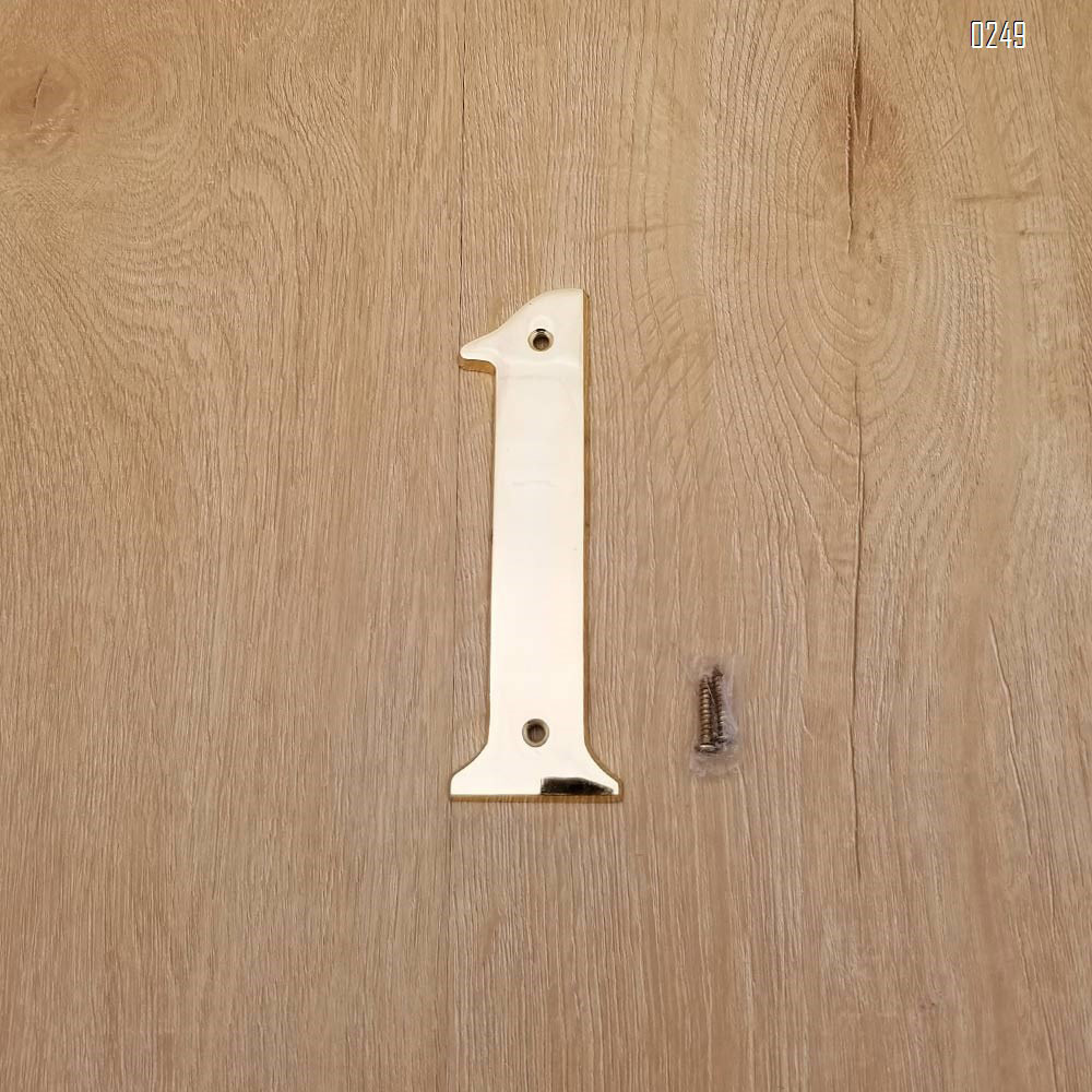 6 inch Copper Plaque for Outdoor Address Plate of Household Door Brass Number in 140 mm Grand Modern Door Number Hotel House Number 1