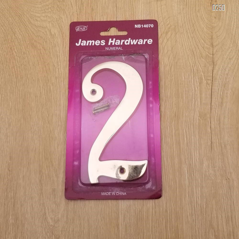 6 inch Copper Plaque for Outdoor Address Plate of Household Door Brass Number in 140 mm Grand Modern Door Number Hotel House Number 2