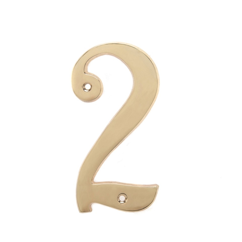 6 inch Copper Plaque for Outdoor Address Plate of Household Door Brass Number in 140 mm Grand Modern Door Number Hotel House Number 2