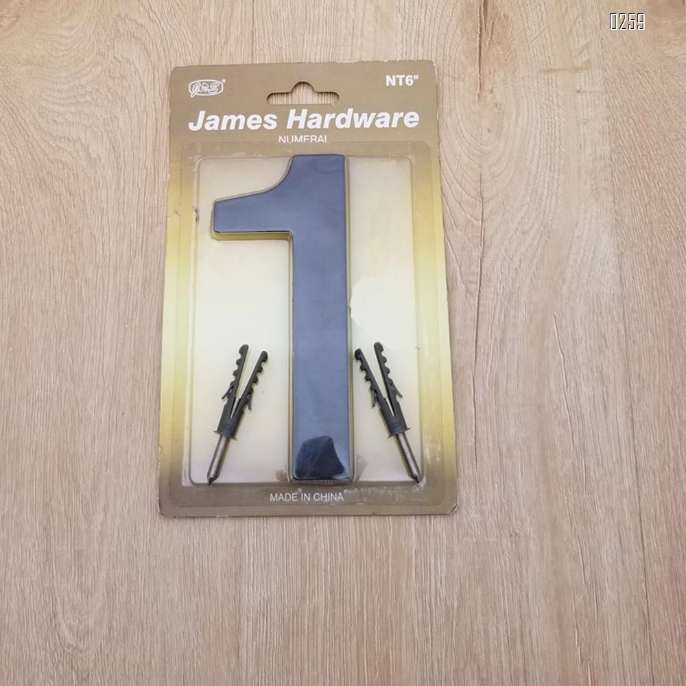 6 inch 145mm Big Modern House Number Hotel Home Door Room Number Outdoor Address Plaque Iron House Number 1