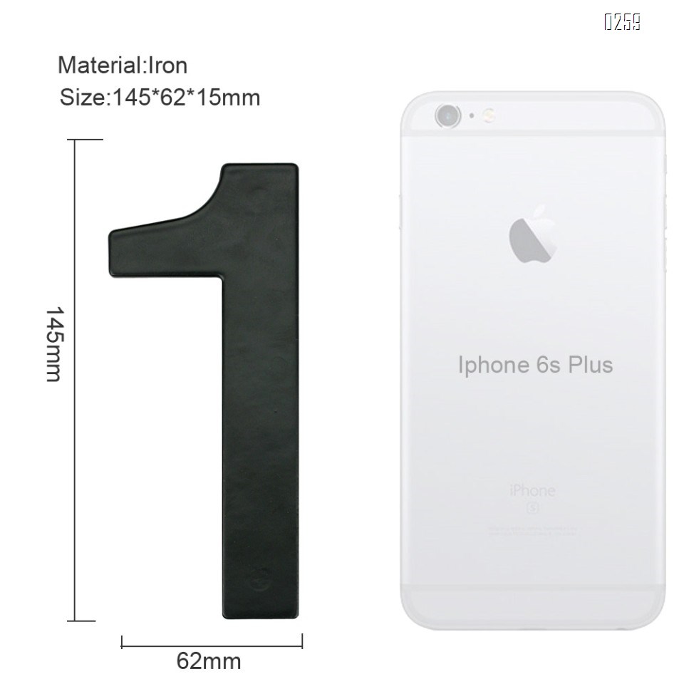 6 inch 145mm Big Modern House Number Hotel Home Door Room Number Outdoor Address Plaque Iron House Number 1