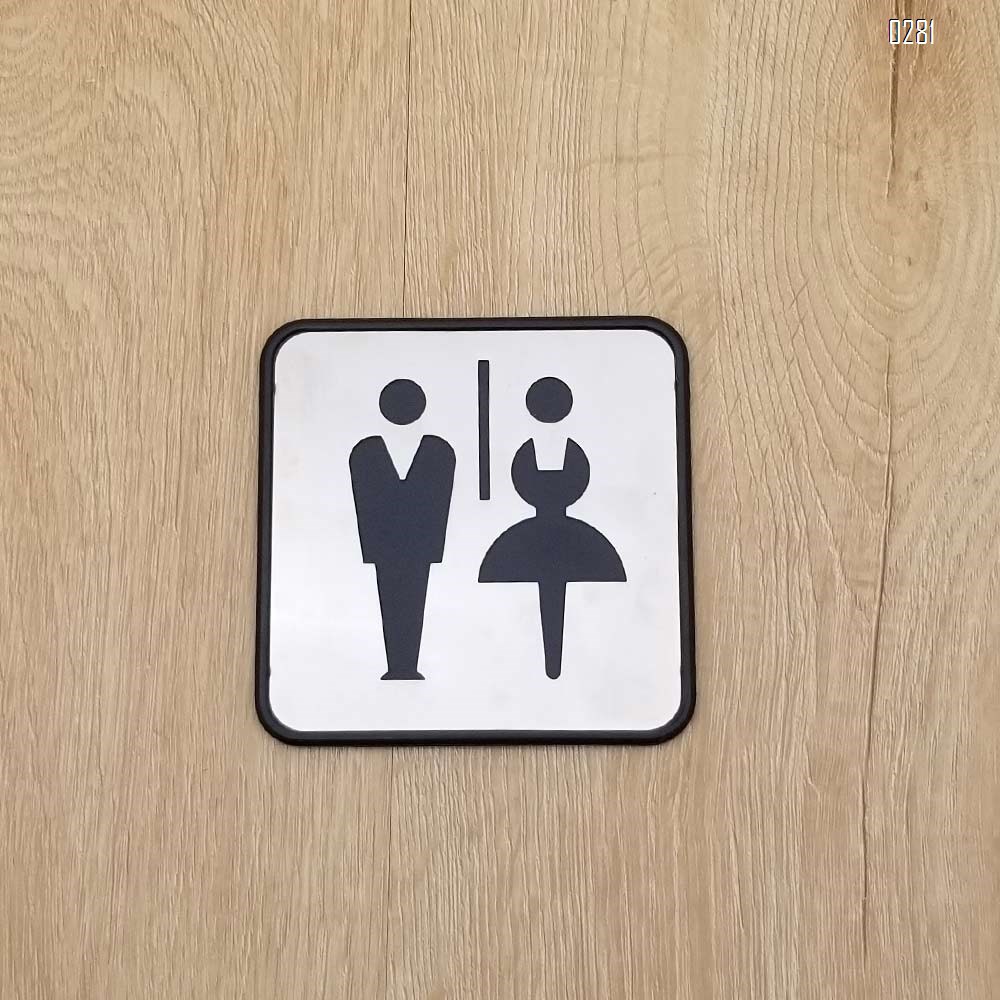 Self Sticker Unisex Bathroom Signs,  Bathroom Door Sign for Offices, Businesses,Stainless Steel Plus Plastic bathroom signs