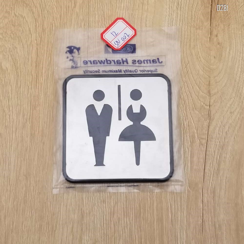 Self Sticker Unisex Bathroom Signs,  Bathroom Door Sign for Offices, Businesses,Stainless Steel Plus Plastic bathroom signs