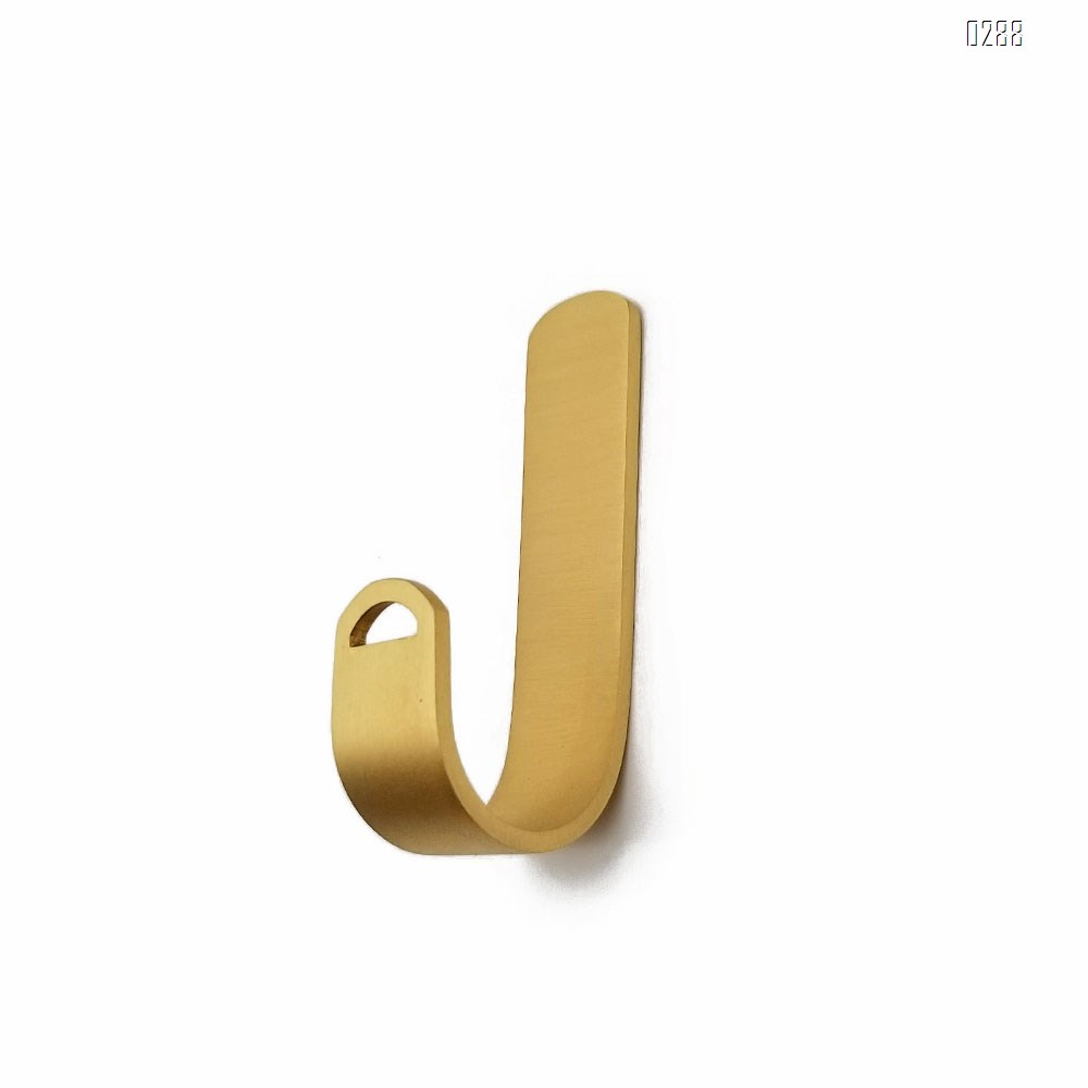 Metal Adhesive Wall Hooks, Punch-Free Installation Brass Hooks, Nordic Style Bathroom Kitchen Dining Room Wall-Mounted Hooks Hanger Door Towel Holder Rack.