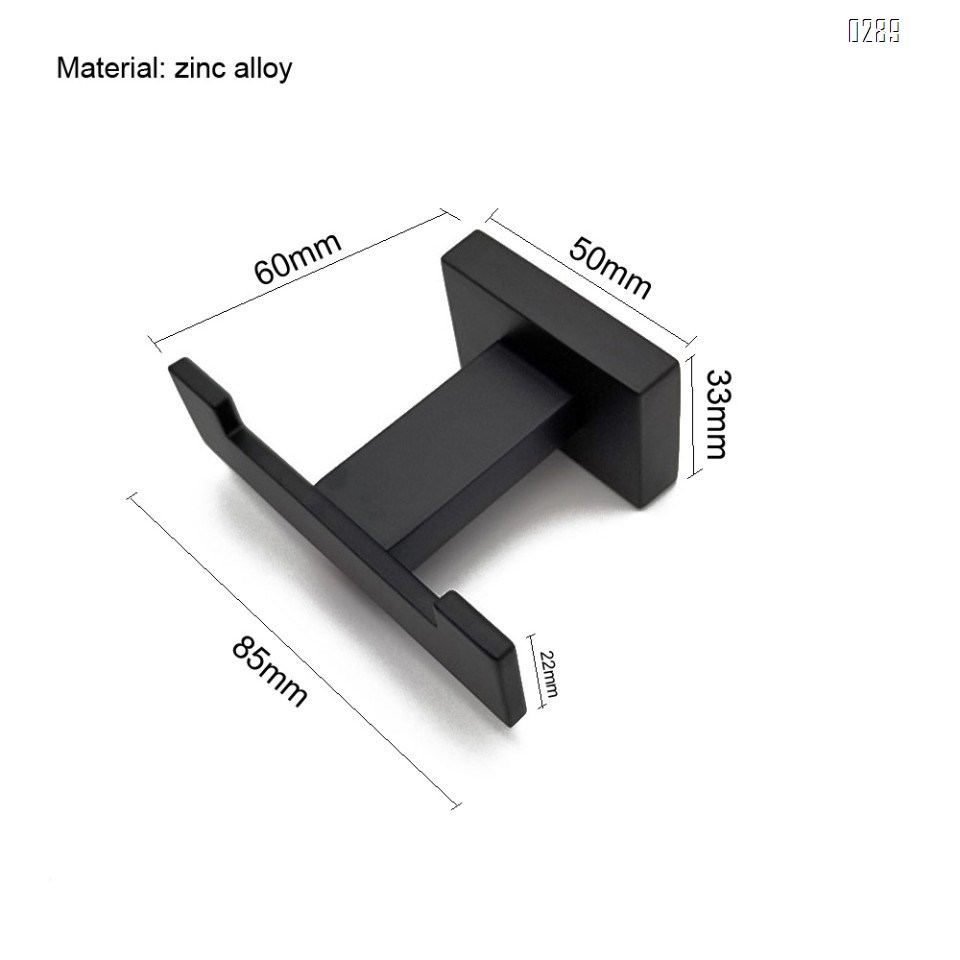 Screw Fix Double Robe Hook, Angle Simple Stainless Steel Bath Towel Hook Coat Hook Purse Holder Kitchen Bathroom Shower Towels Dual Hook Washcloths Jackets Holder Wall Mount, Matte Black