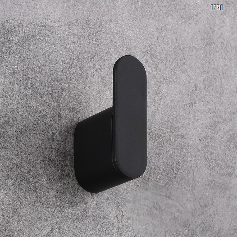 Screw Fix Bathroom Matte Black Coat Hook Zinc Alloy Single Towel/Robe Clothes Hook for Bath Kitchen Garage Heavy Duty Contemporary Hotel Style Wall Mounted