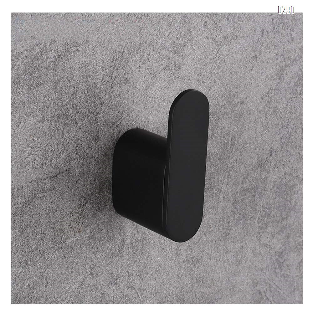 Screw Fix Bathroom Matte Black Coat Hook Zinc Alloy Single Towel/Robe Clothes Hook for Bath Kitchen Garage Heavy Duty Contemporary Hotel Style Wall Mounted