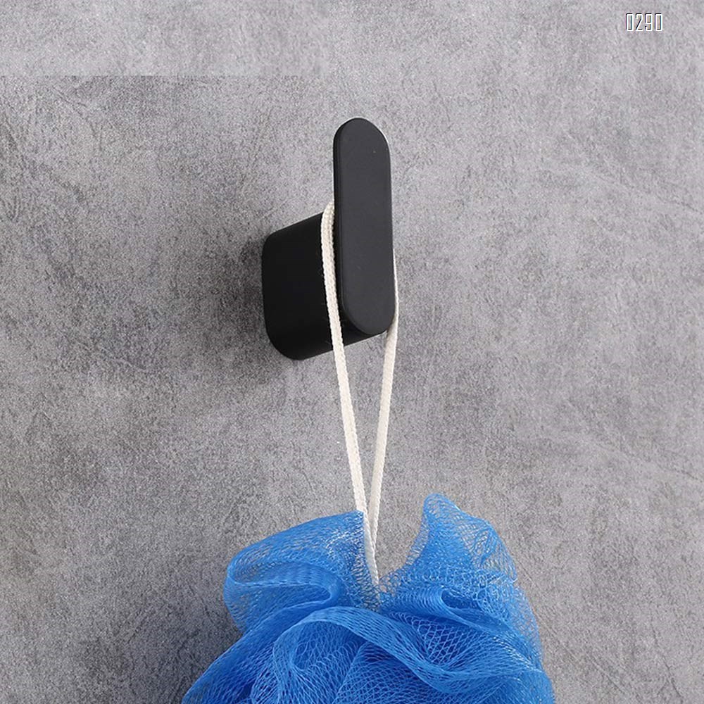 Screw Fix Bathroom Matte Black Coat Hook Zinc Alloy Single Towel/Robe Clothes Hook for Bath Kitchen Garage Heavy Duty Contemporary Hotel Style Wall Mounted
