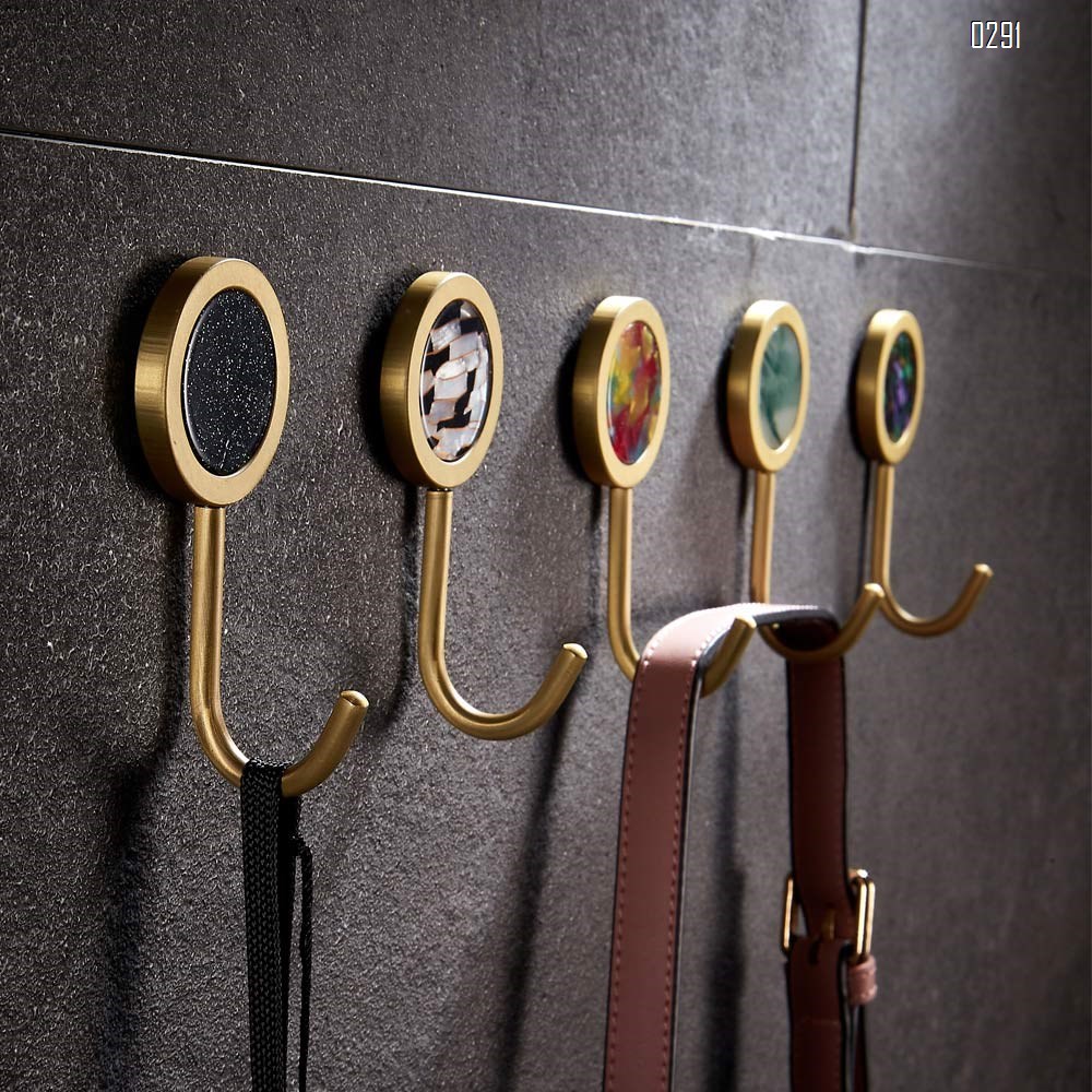 Nordic brass hook, strong adhesive, wall hanging,  metal hanging, clothes hook, adhesive hook, no perforation