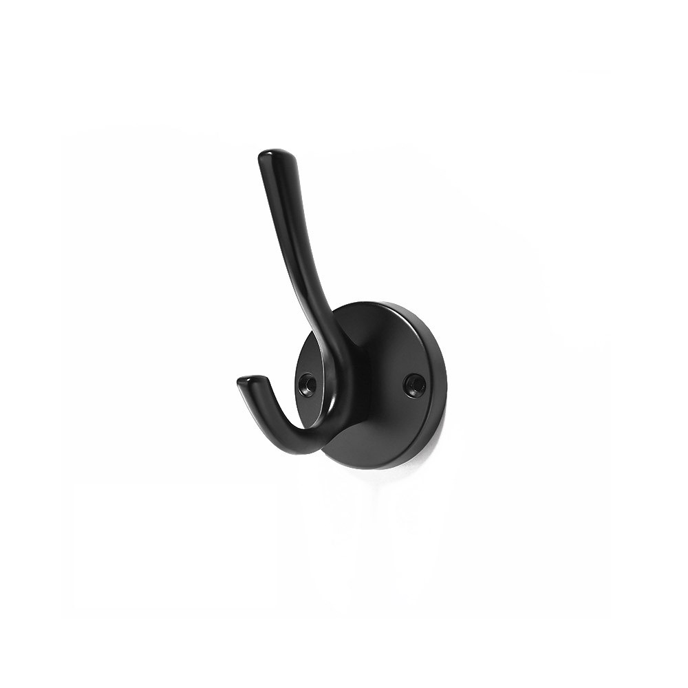 Heavy-Duty Decorative Wall Mounted Metal Matte Black Coat Hooks| Rustic Double Prong Robe Hook, Vintage Hat Hook, Towel Hook, Backpack Hook, Scarf Hooks