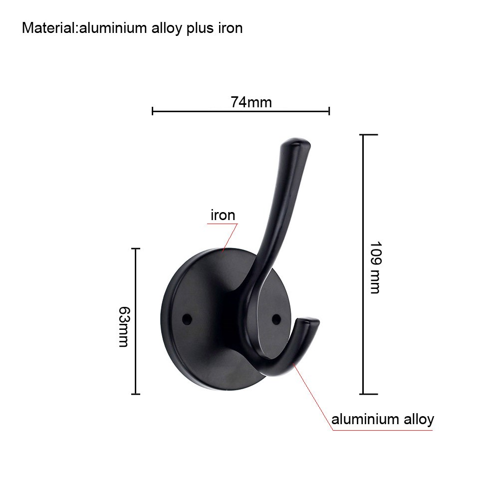 Heavy-Duty Decorative Wall Mounted Metal Matte Black Coat Hooks| Rustic Double Prong Robe Hook, Vintage Hat Hook, Towel Hook, Backpack Hook, Scarf Hooks