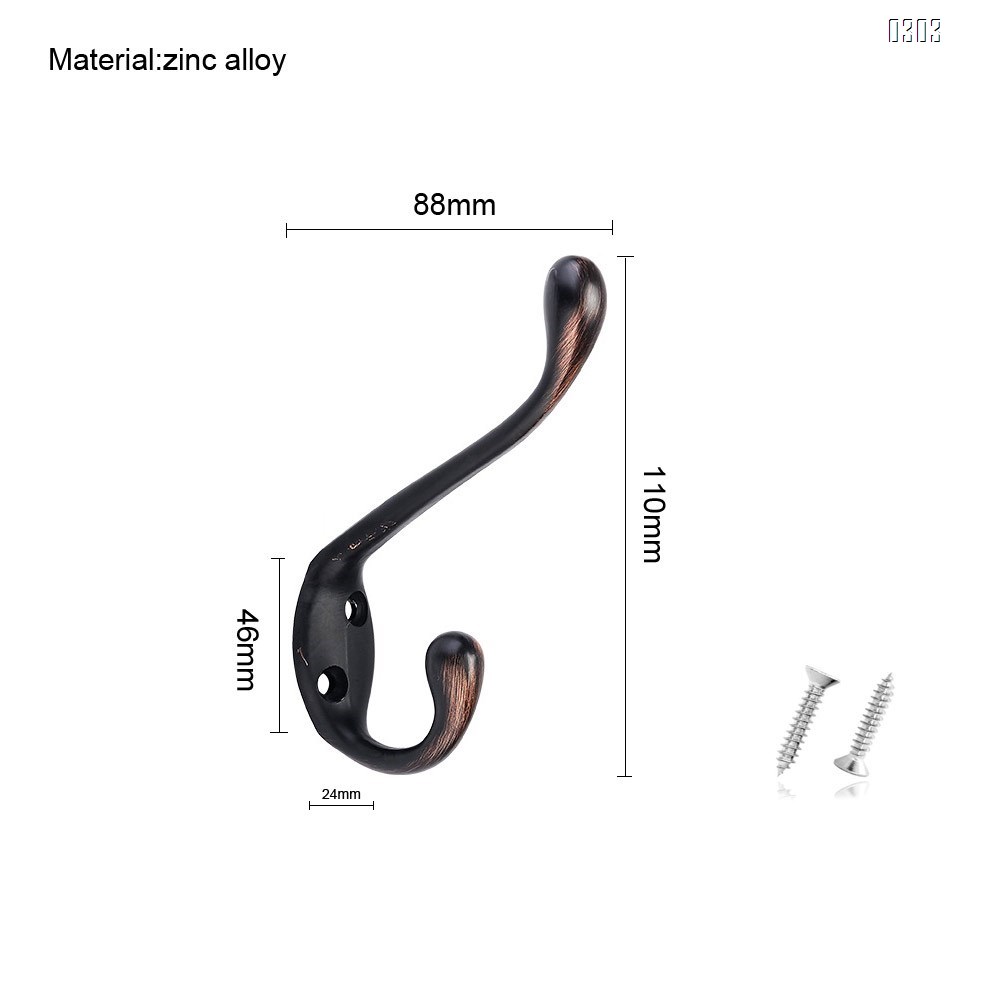 Ambipolar Heavy Duty Metal Decorative Dual Coat Hook/Hat Hook - Wall Mounted , Wall Hook, Double Coat Hange,Coat hook
